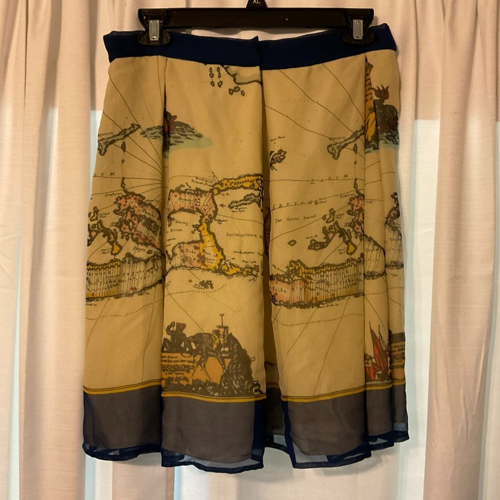 Vintage Map Print Skirt - Picture 6 of 9